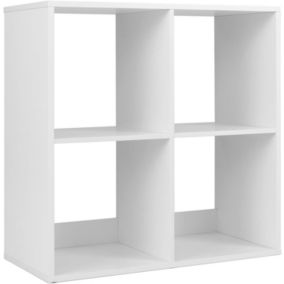 Bibliothèque à 4 Cubes Bibliothèque Autoportante avec 4 Compartiments et Dispositifs Anti basculement Etagère de Rangement Blanc