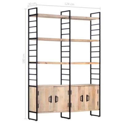 Bibliothèque à 4 niveaux 124x30x180 cm Bois de manguier massif vidaXL