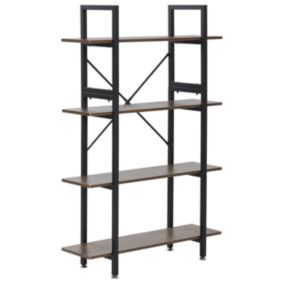Bibliothèque 4 étagères DARBY 140 cm Marron foncé