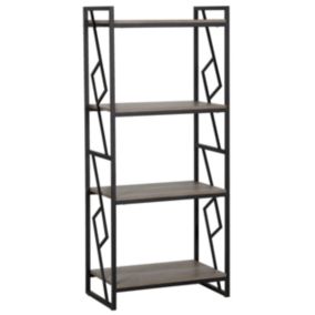 Bibliothèque 4 étagères FORRES 143 cm Marron/noir