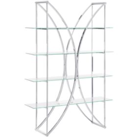 Bibliothèque 4 étagères HOLLOW Métal 175 cm Argenté