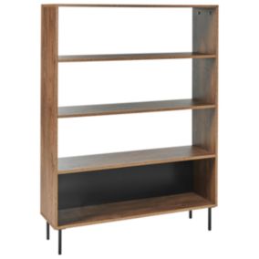 Bibliothèque 4 étagères NANTON Bois 140 cm Marron foncé