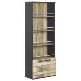 Bibliothèque 4 étagères SALTER 163 cm Marron/noir