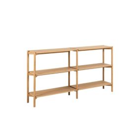 Bibliothèque basse scandinave en chêne clair 4 tablettes - BRENDA