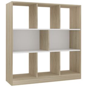 Bibliothèque Blanc et chêne sonoma Bois d'ingénierie vidaXL