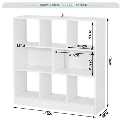 Bibliothèque Bois Blanc Rangement Ouvert Separateur Salon Chambre