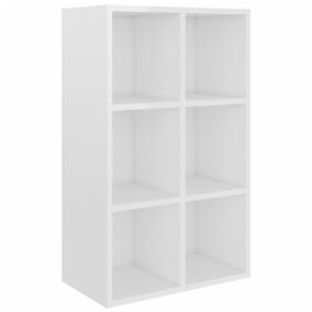 Bibliothèque/buffet blanc brillant 66x30x98cm bois d'ingénierie vidaXL