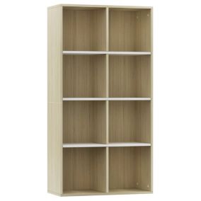 Bibliothèque/Buffet blanc et chêne sonoma bois d'ingénierie vidaXL