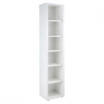 Bibliothèque colonne 217 cm 6 niches décor blanc - REVERSO