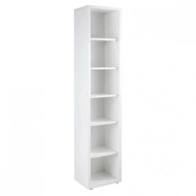 Bibliothèque colonne 217 cm 6 niches décor blanc - REVERSO