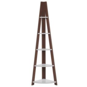 Bibliothèque d'angle à 5 étages MOBILE SOLO 175 cm Marron/blanc