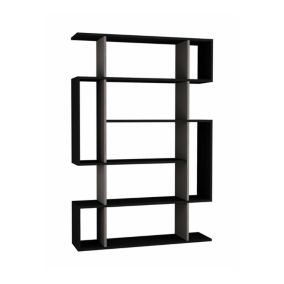 Bibliothèque Daba, Etagère de bureau, Porte-livre mobile, Librairie, 110x26h161 cm, Anthracite et Beige