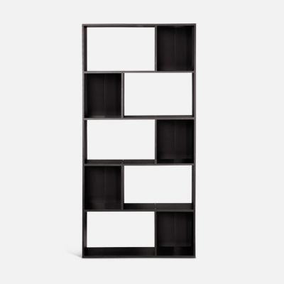 Bibliothèque design asymétrique   Pieter   5 étagères. 10 compartiments de rangement. 83x23x173cm
