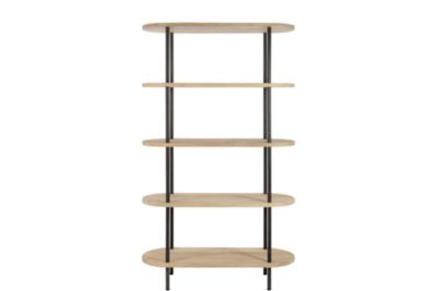 Bibliothèque en bois de manguier et en métal 5 tablettes  - SALI