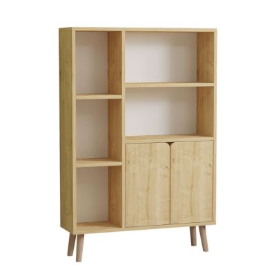 Bibliothèque en bois "Lumo"  80 x 24 x 120 cm  Beige