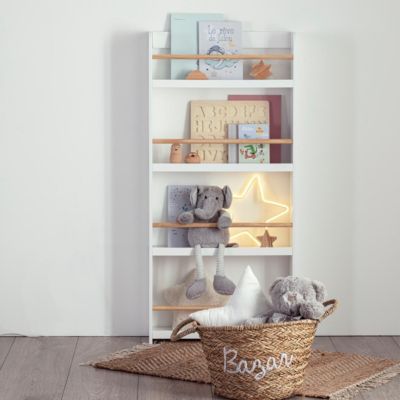 Bibliothèque enfant 4 étagères blanc H118cm - Atmosphera Créateur d'intérieur