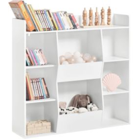 Bibliothèque Enfant 8 Compartiments 106x30x104 cm KMB55-W SoBuy