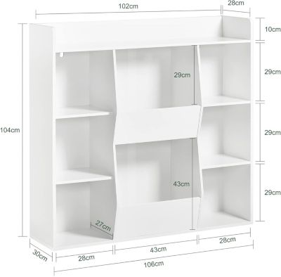 Bibliothèque Enfant 8 Compartiments 106x30x104 cm KMB55-W SoBuy