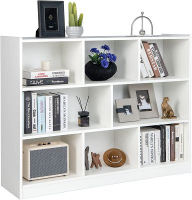 Bibliothèque Enfant 8 Cubes Ouvertes Meuble de Rangement Bibliothèque pour Livres et Jouets Blanc