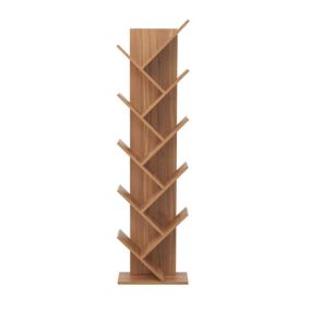 Bibliothèque Etagère 10 Etagères Bois Marron Moderne 160x44,5x22