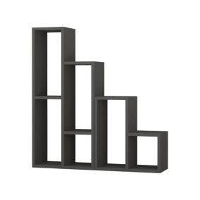 Bibliothèque Isang, Etagère de bureau, Porte-livre mobile, Librairie, 42x20 h89 cm, Anthracite