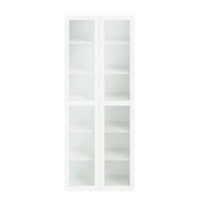 Bibliothèque portes battantes vitrées blanches GoodHome Atomia H. 187,5 x L. 75 x P. 22 cm