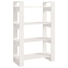 Bibliothèque/Séparateur de pièce Blanc 80x35x125 cm Pin solide