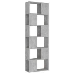 Bibliothèque/Séparateur de pièce Gris béton 60x24x186 cm vidaXL