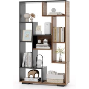 Bibliothèque Salon 120CM, Plusieurs Etagères Bacs Cubes Ouvertes,Organisateur de Rangement pour Salon, Chambre, Charge 15+10KG