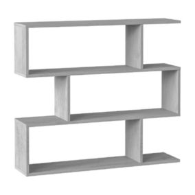 Bibliothèque, étagère basse 3 niveaux en bois mélaminé - Longueur 110 x Profondeur 24 x Hauteur 97 cm