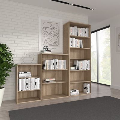 Bibliothèque à 3 Niveaux Chêne Sonoma Bois D'ingénierie