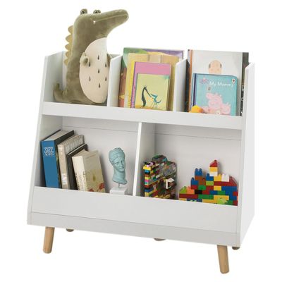Bibliothèque Étagère à Livres Enfants 5 Compartiments Ouverts KMB19-W SoBuy