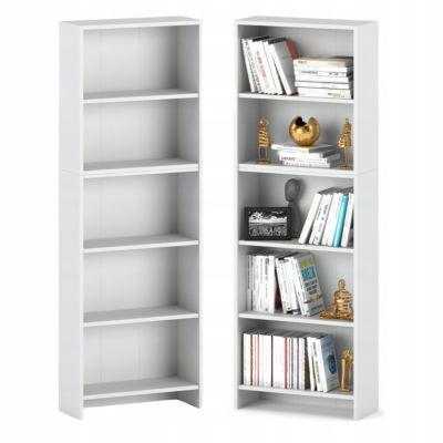 Bibliothèque - Étagère multifonction blanche 5 niveaux 60X30x189cm - Pour livres, jouets et accessoires de bureau