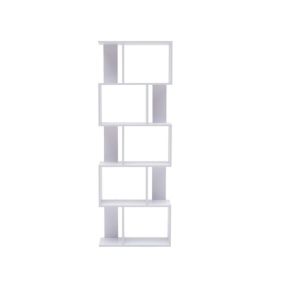 Bibliotheque Etageres Bois Blanc Design 172,5x60x24,5