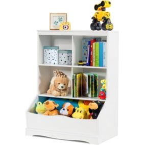 Bibliotheque Multifonctionnelle pour Enfants a 3 Niveaux,Armoire de Rangement pour Jouets pour Enfants(Blanc)