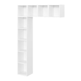 Bibliothéque murale blanc GoodHome Atomia H. 187 x l.37 x P. 35 cm