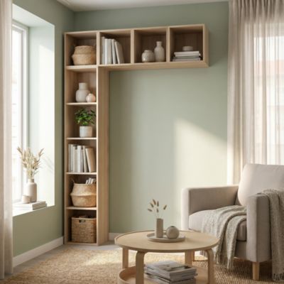 Bibliothéque murale effect chêne GoodHome Atomia H.225 x L.150 x P.35 cm