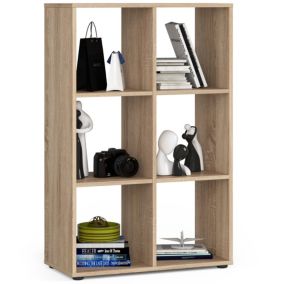 Bibliotheque QUAD Chêne Sonoma 70,5 cm façade Chêne Sonoma 6 étagères 70,5x33x109 cm