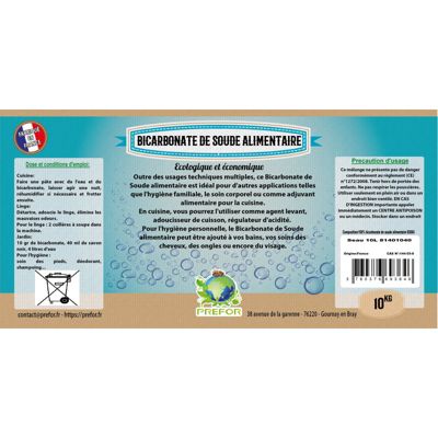 Bicarbonate de soude alimentaire seau 10L 10kg