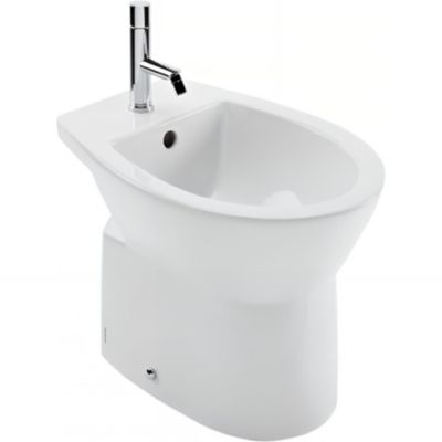 Bidet Easy céramique traditionnelle SANINDUSA pose au sol avec trous pour abattant blanc