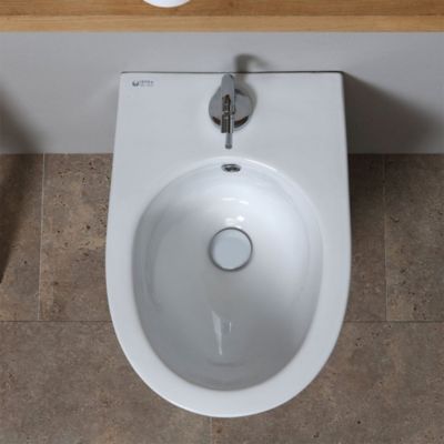 Bidet Mural En Céramique Blanche - Tuckett