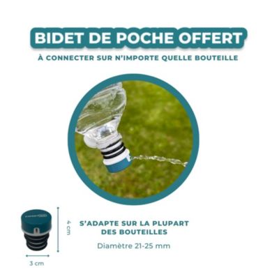 Bidet Portable Japonais pour Toilette Intime - 2 embouts ajustables - Marque Française - 400 ml - Douchette de Voyage - Expert WC