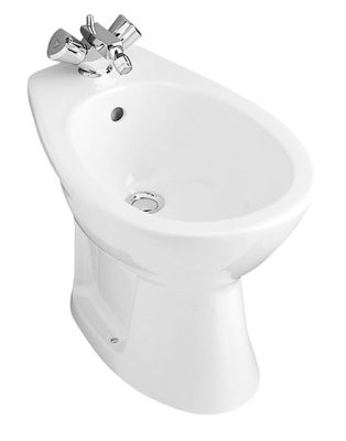 Bidet sur pied blanc VOLTA - Longueur : 565 mm - Largeur : 355 mm - Hauteur : 390 mm - Blanc