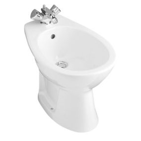 Bidet sur pied blanc VOLTA - - Longueur : 565 mm - Largeur : 355 mm - Hauteur : 390 mm - Blanc