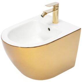 Bidet suspendu REA Carlo mini gold white