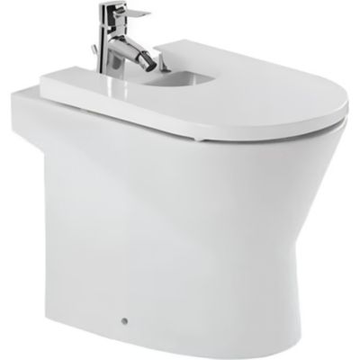 Bidet UrbY céramique traditionnelle SANINDUSA pose au sol avec trous abattant (abattant non compris) blanc