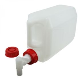 Bidon en plastique (PEHD) pour usage alimentaire avec bouchon + robinet - 5L - Linxor