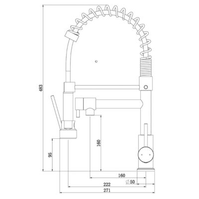 Big Pro mitigeur évier à douchette cuivre brossé Essebagno Big Pro