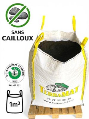Bigbag 1 m3 Compost végétal criblé 0/10 certifié, qualité professionnelle