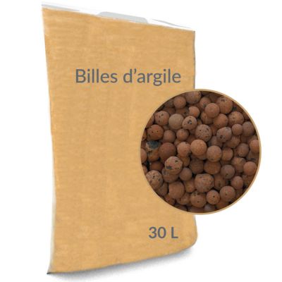 Bille d'argile 8/16 en sac de 30 L